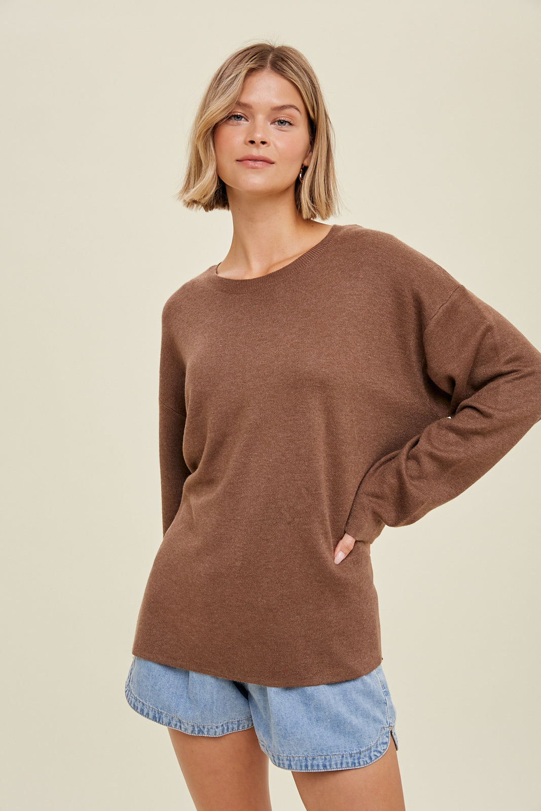 Drop shoulder sweater with side slits Sweater EE:Some