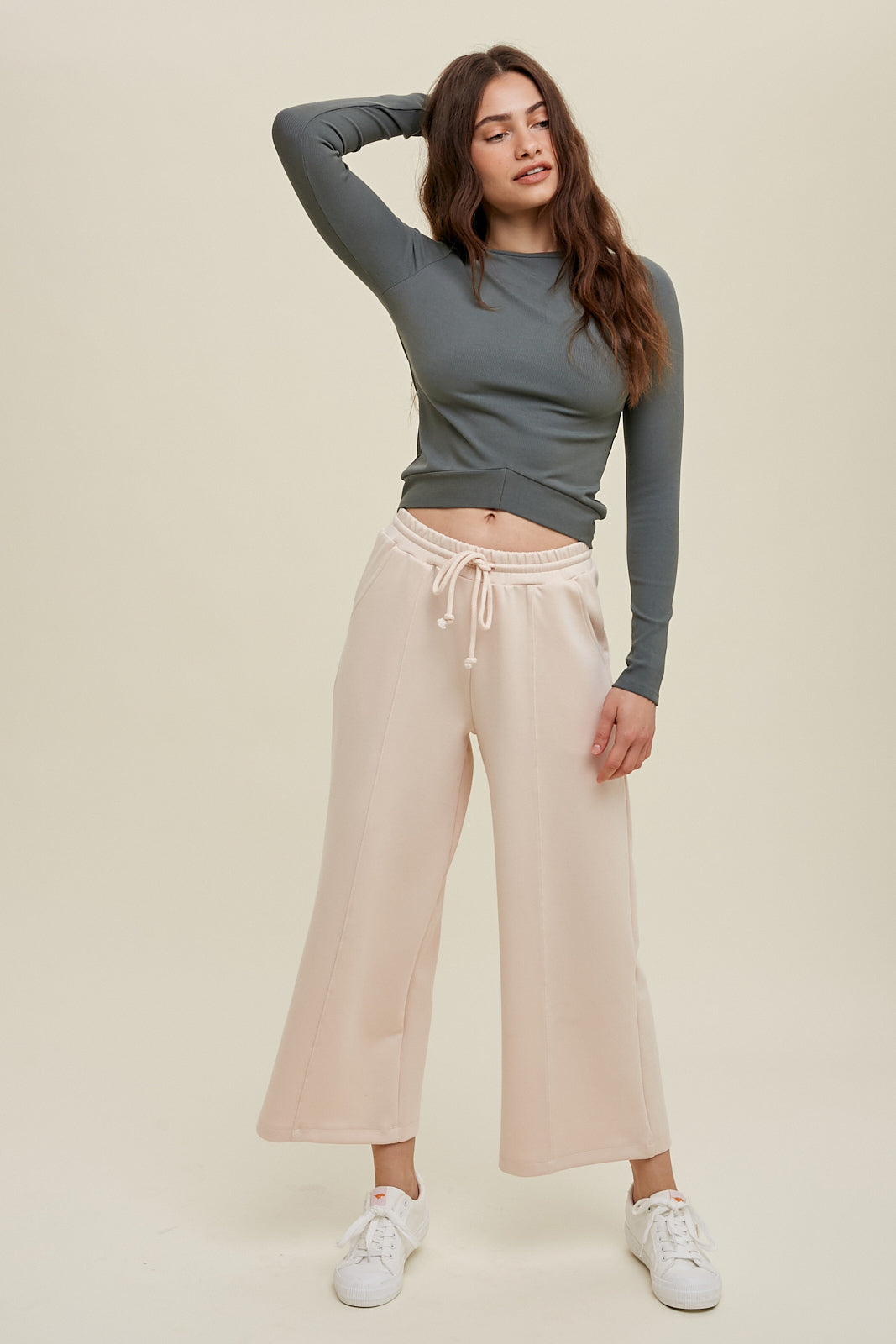 Scuba drawstring pants with side pockets and side slits Pants Wishlist