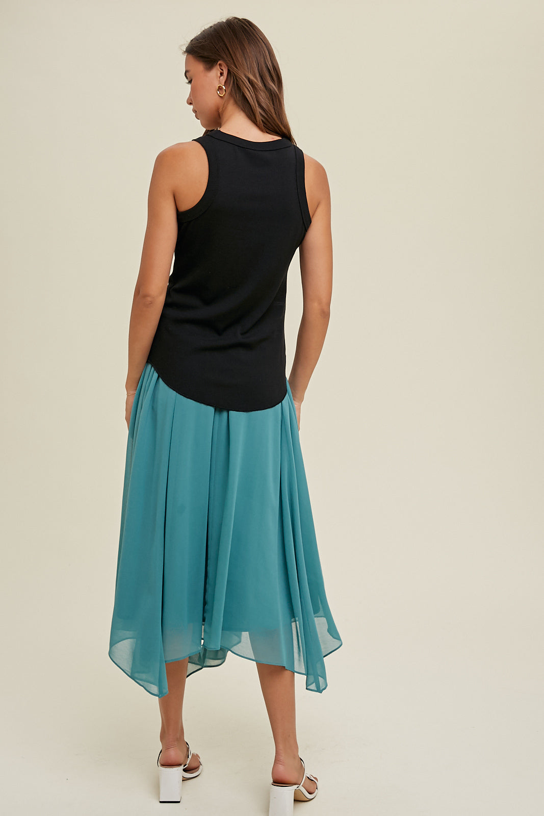Crew neck sleeveless fitted rib tank top Tank Top Wishlist
