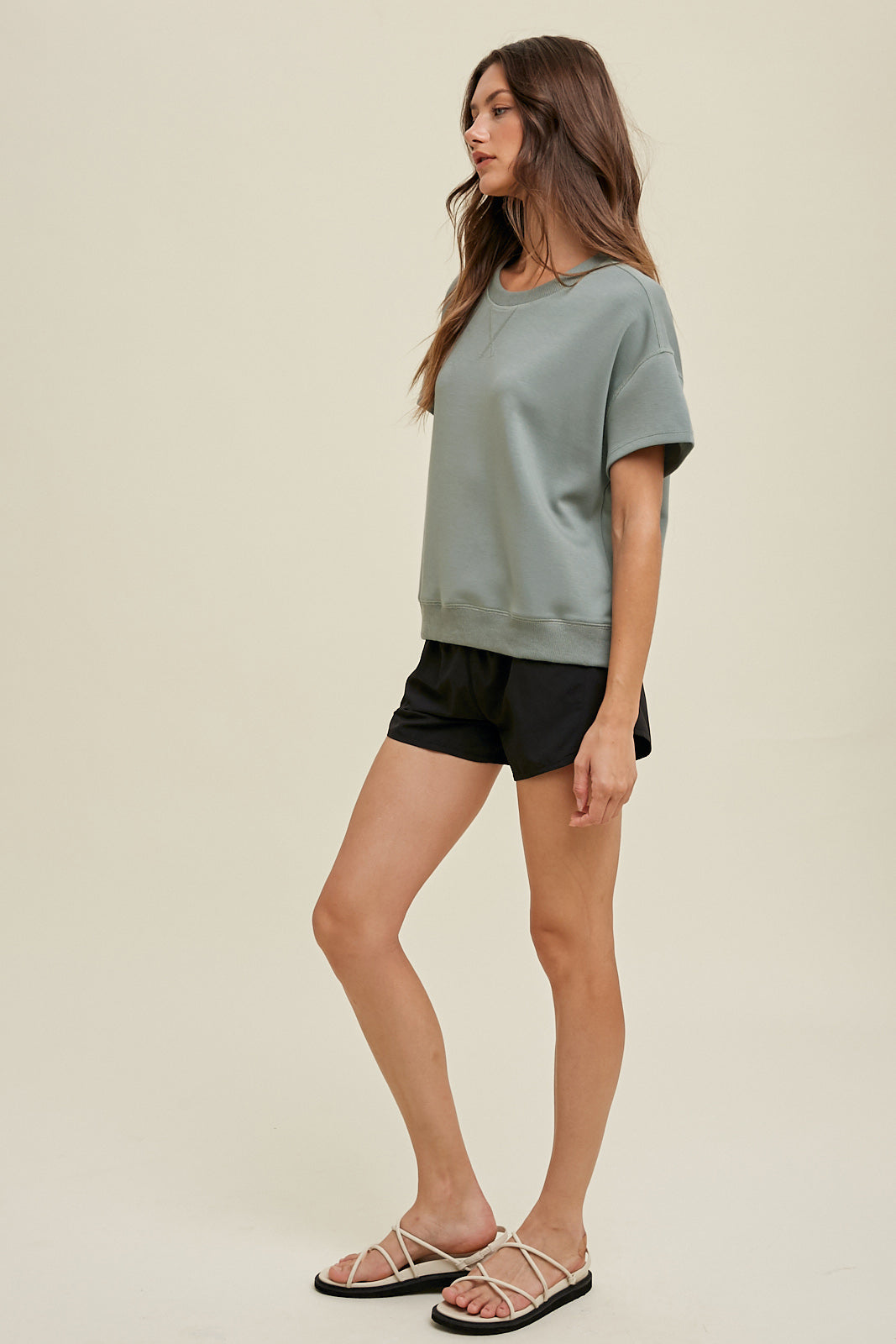 Scuba knit drop shoulder top Blouse Wishlist   