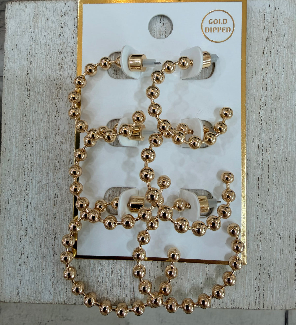 Beaded semi-hoop earring set (3 pack)