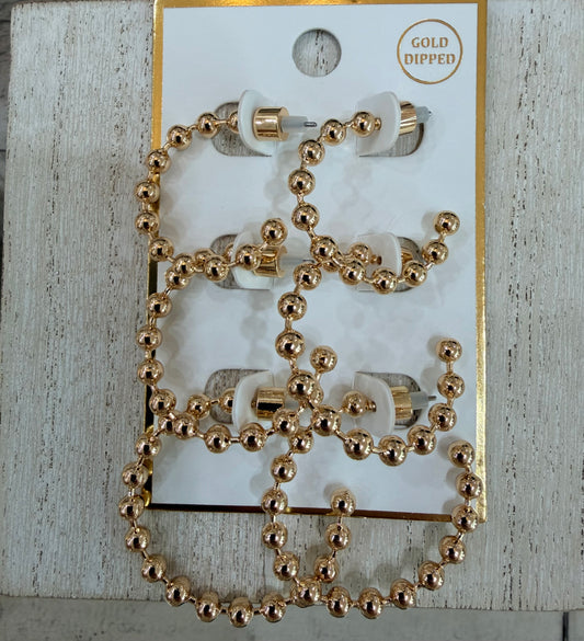 Beaded semi-hoop earring set (3 pack)