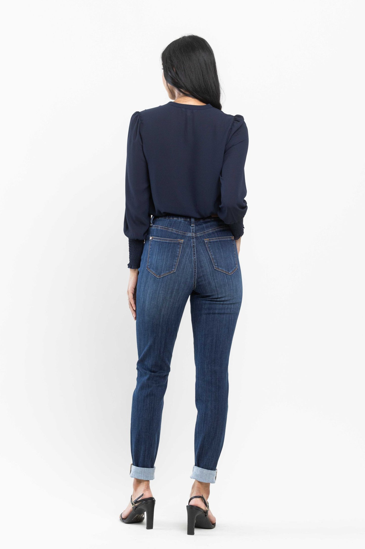 Judy Blue High waist pull on double-cuff slim jeans Jeans Judy Blue