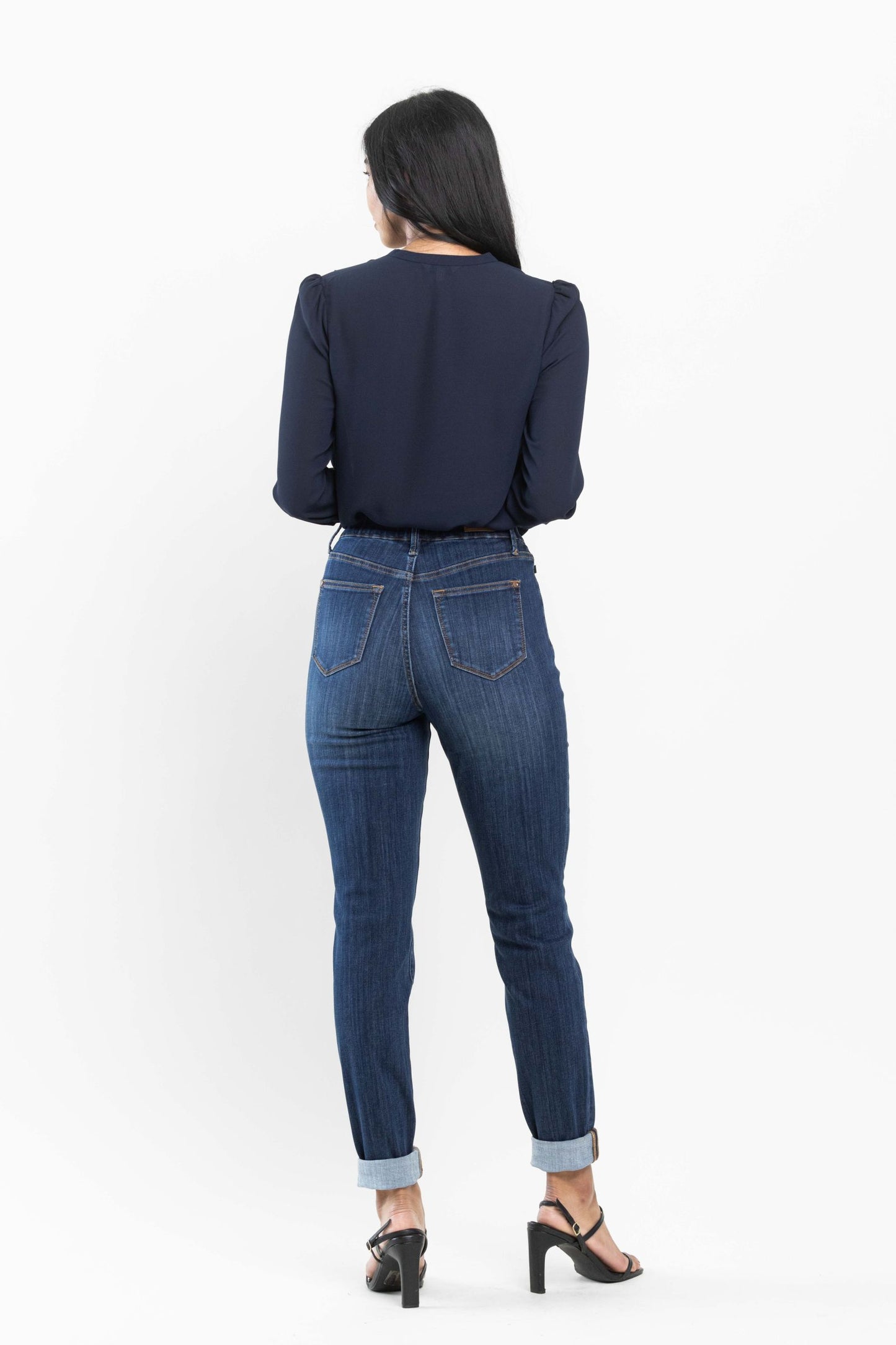 Judy Blue High waist pull on double-cuff slim jeans Jeans Judy Blue