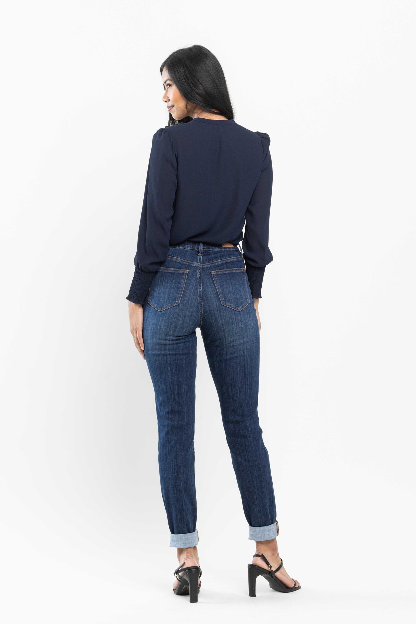 Judy Blue High waist pull on double-cuff slim jeans Jeans Judy Blue