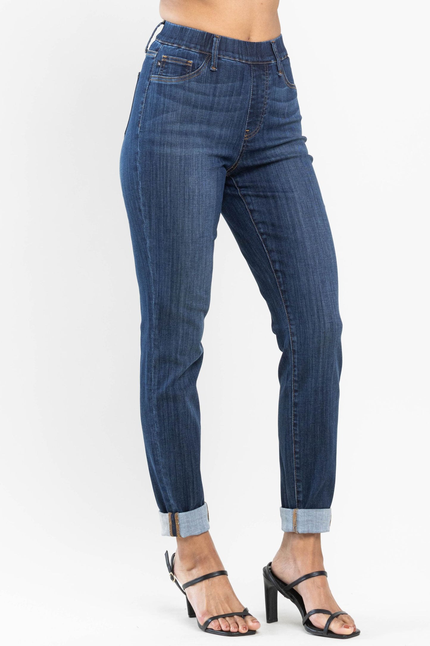 Judy Blue High waist pull on double-cuff slim jeans Jeans Judy Blue