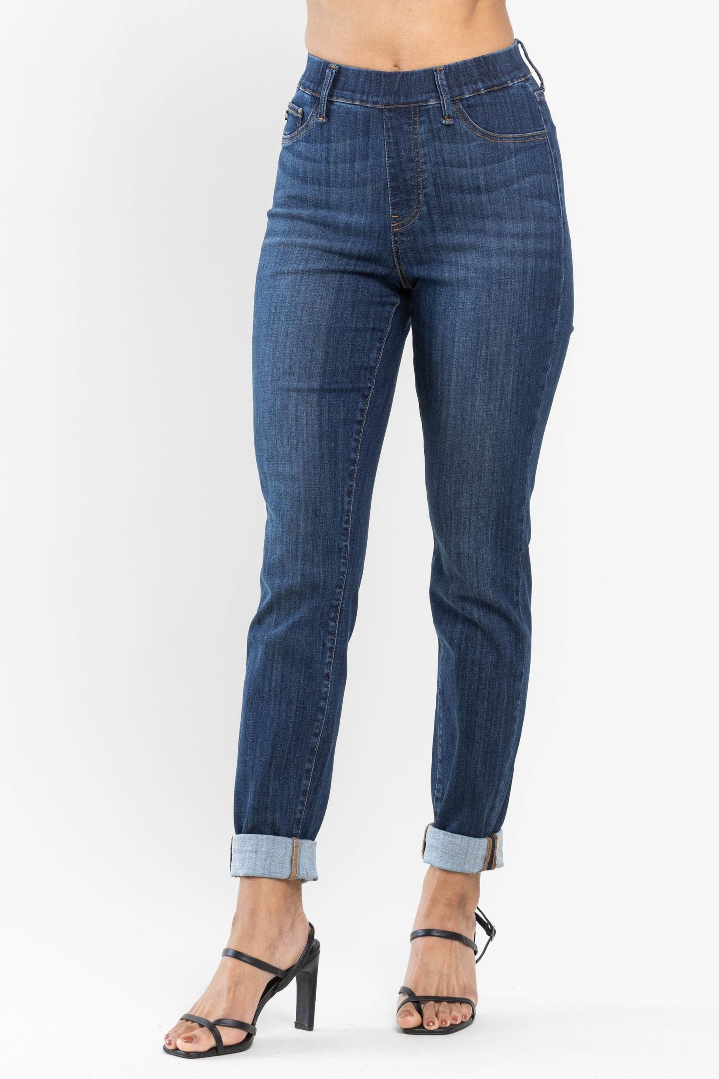 Judy Blue High waist pull on double-cuff slim jeans Jeans Judy Blue