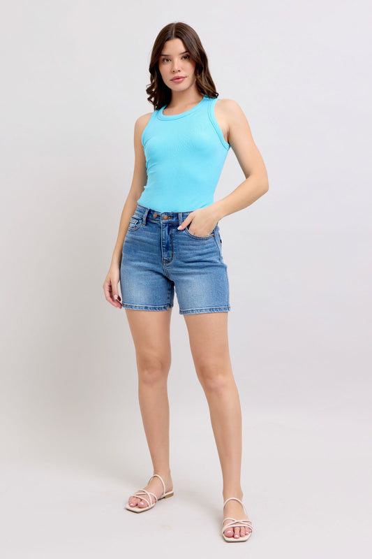 Judy Blue Mid 2 button mid-length dad shorts