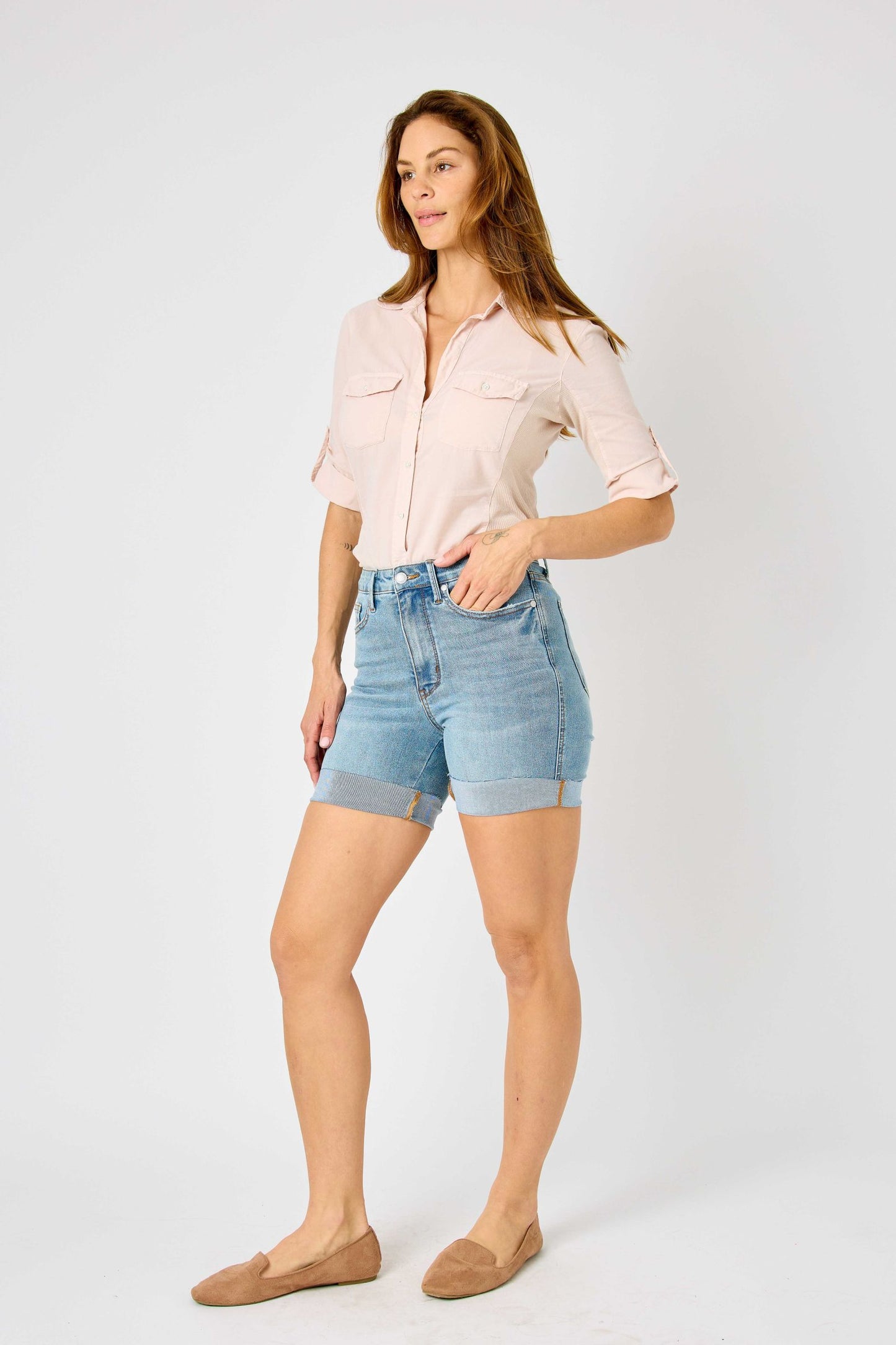 Judy Blue high waist tummy control cool denim shorts Shorts Judy Blue   