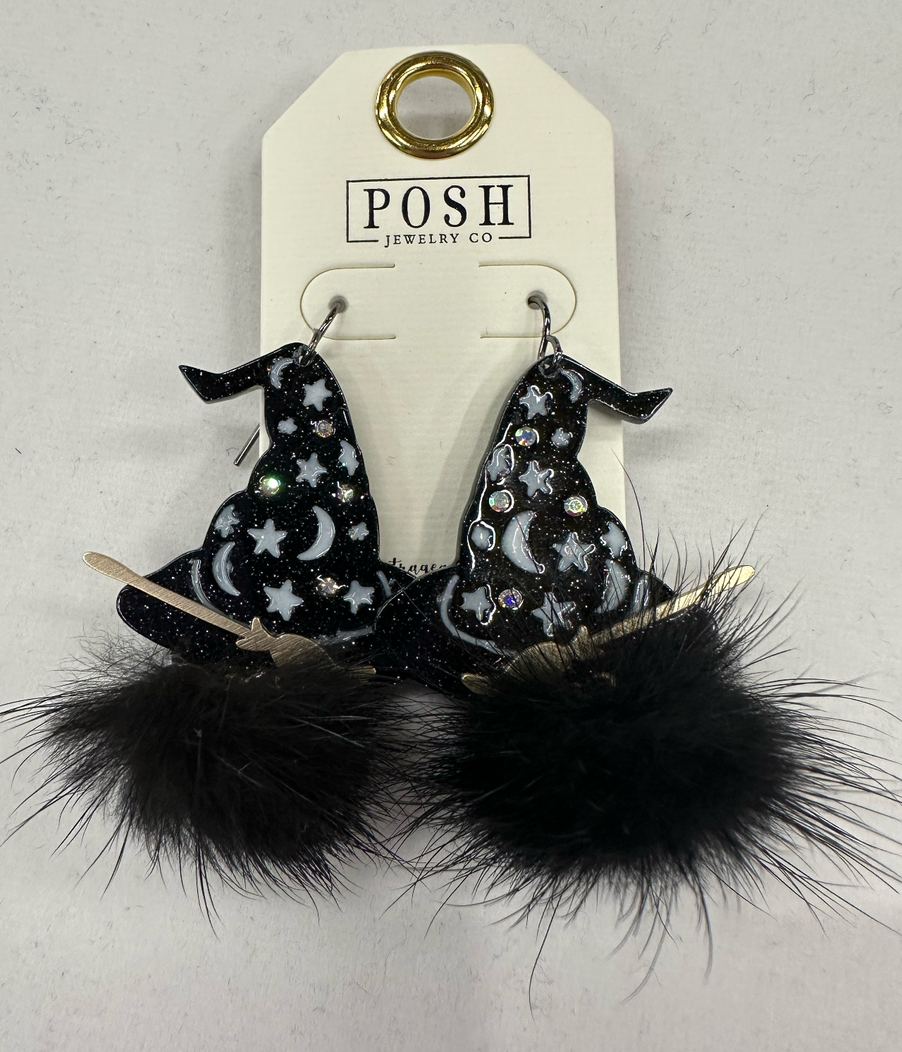 Halloween witch hat earrings Earrings Pink Panache