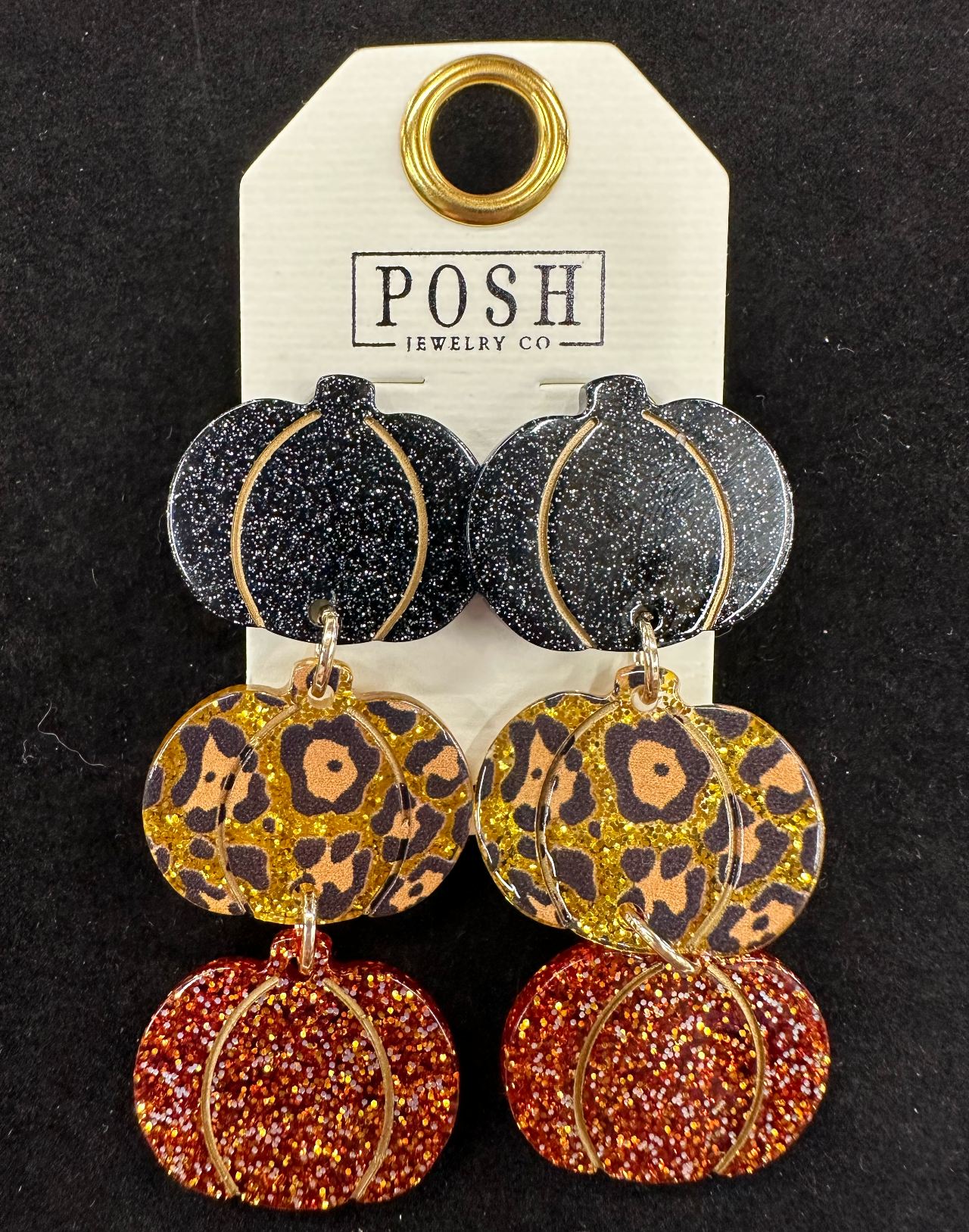 Triple pumpkin earrings Earrings Pink Panache