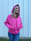 Jess Lea Kenna Hooded Quarter Zip Pullover Hoodie Hoodie Jess Lea Pink Small