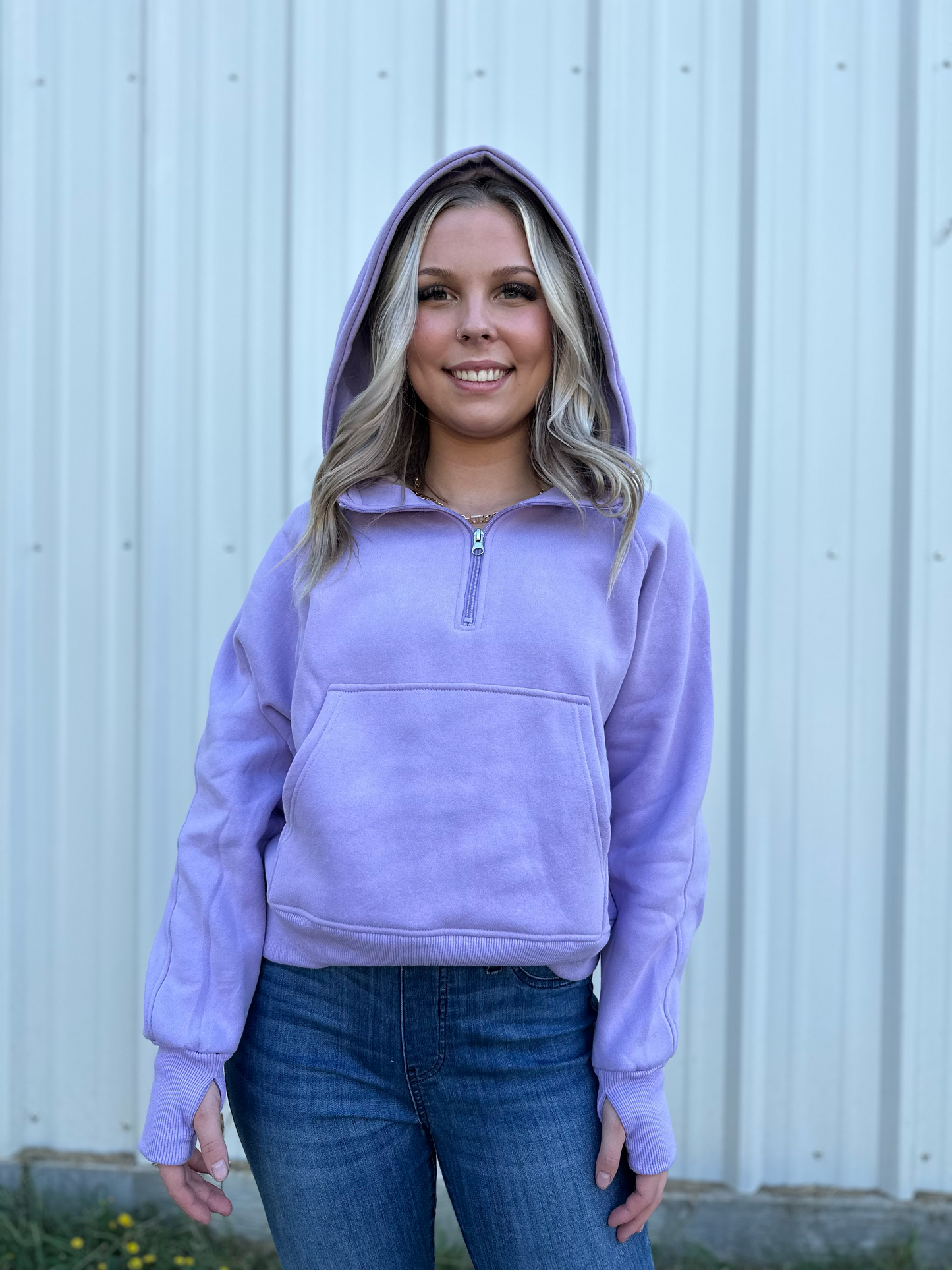 Jess Lea Kenna Hooded Quarter Zip Pullover Hoodie Hoodie Jess Lea