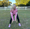 Sequin embellished crew neck football sweatshirt Sweatshirt White Birch