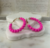 Ete pink clay bead hoop earrings Earrings Dallas Market Center   