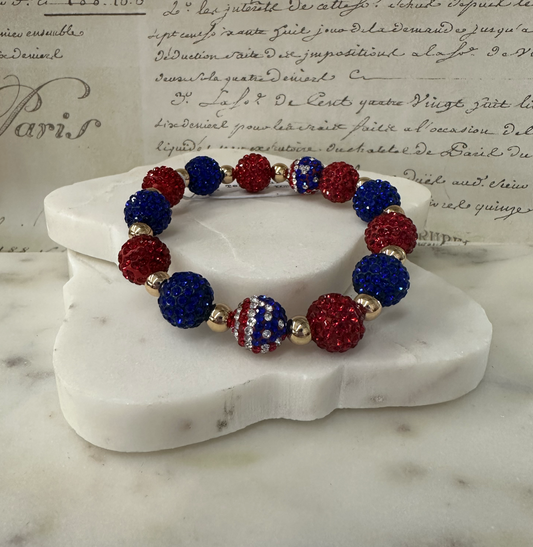 Red with blue sparkle rhinestone bracelet Bracelets Dallas Market Center