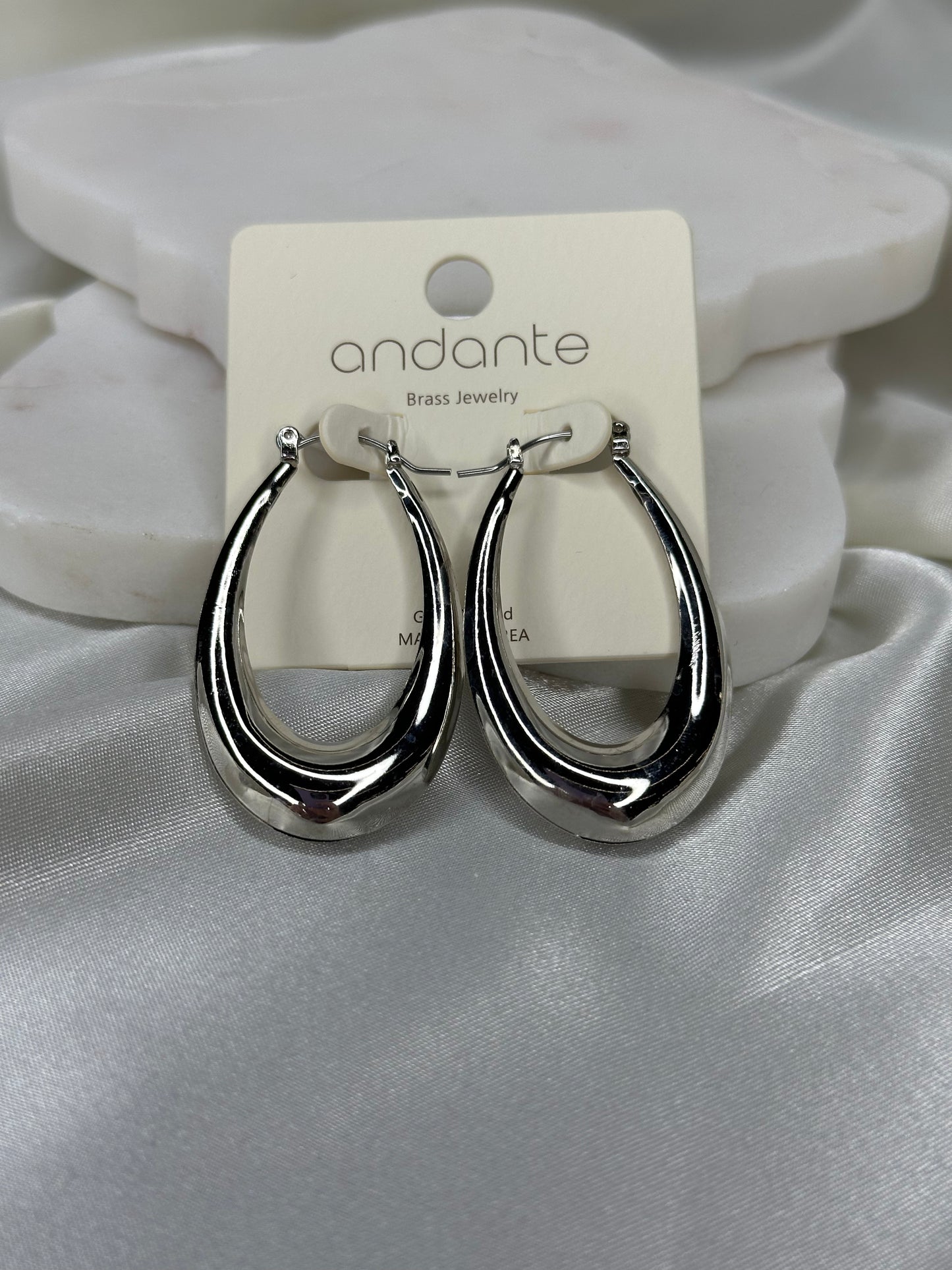 Metallic hoop earring Earrings Kinsey Designs Silver