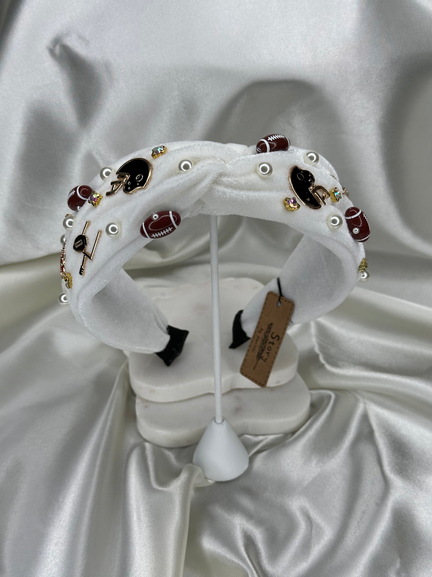 Football themed headband Hair Accessorie Kinsey Designs