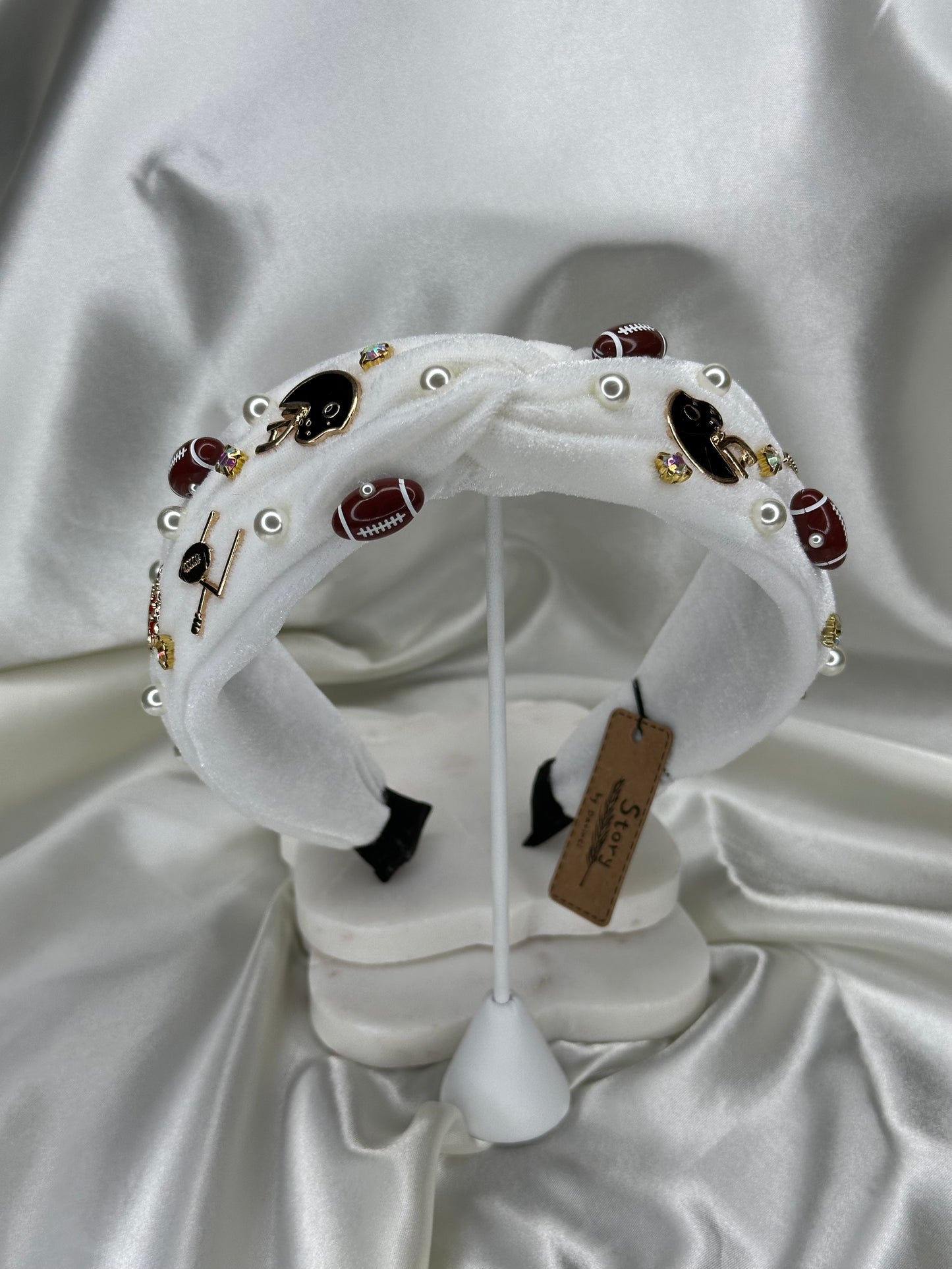 Football themed headband Hair Accessorie Kinsey Designs