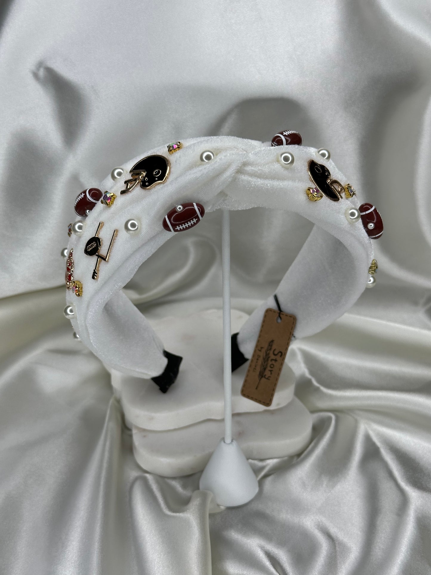 Football themed headband Hair Accessorie Kinsey Designs