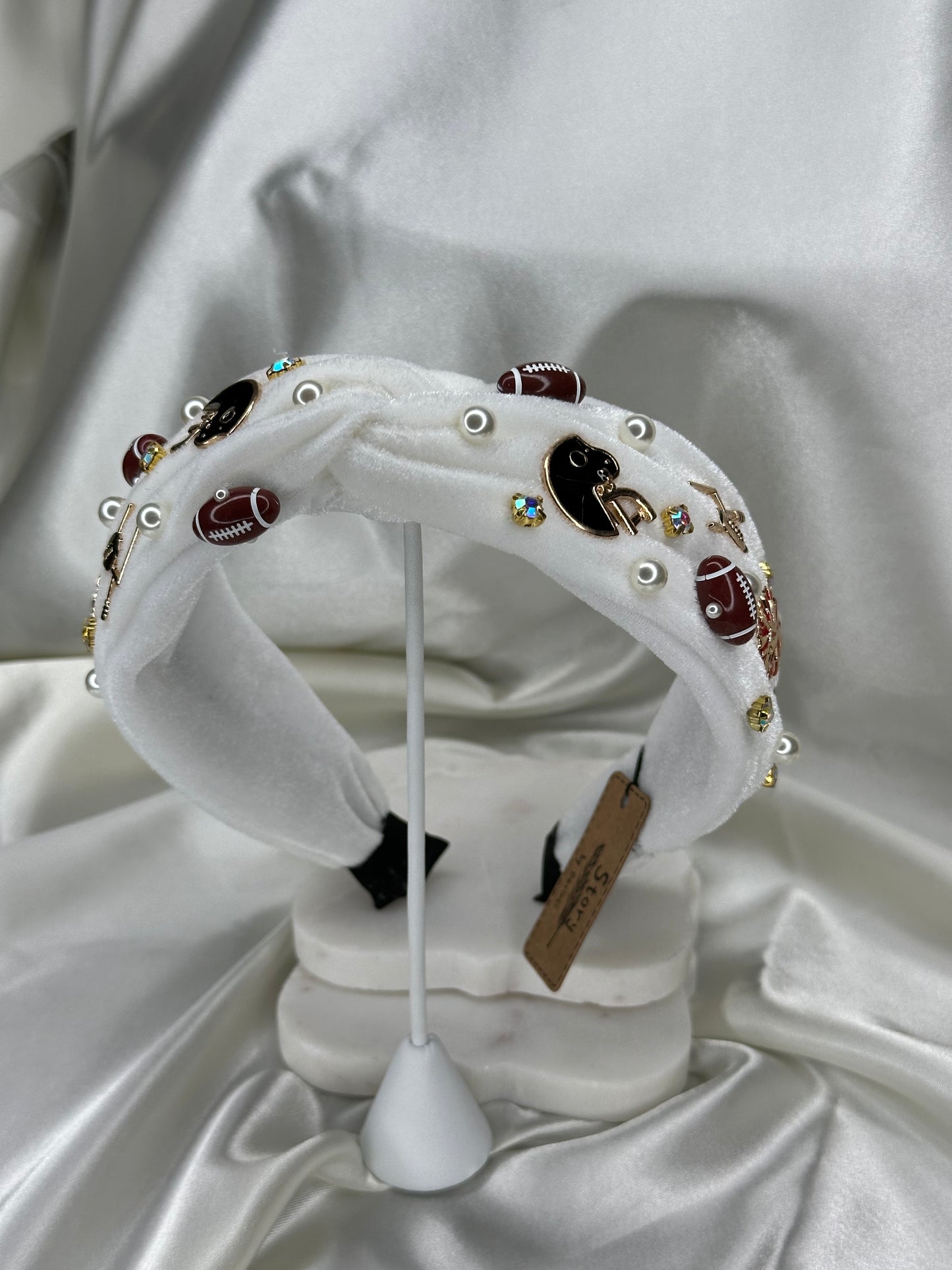 Football themed headband Hair Accessorie Kinsey Designs