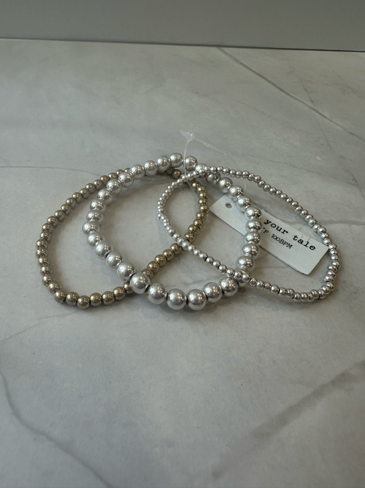 Gold and silver beads bracelet