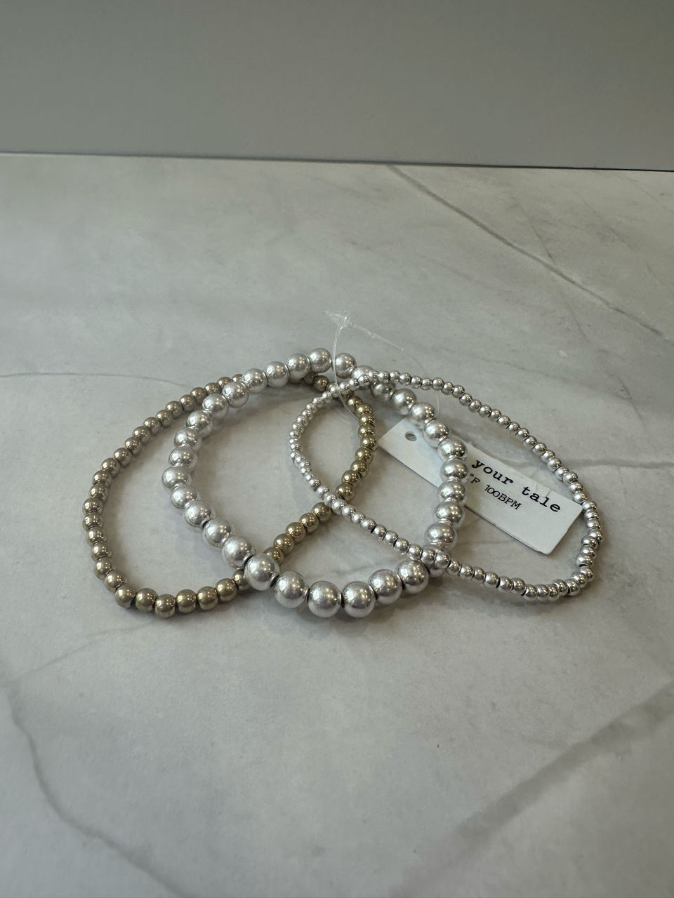 Gold and silver beads bracelet