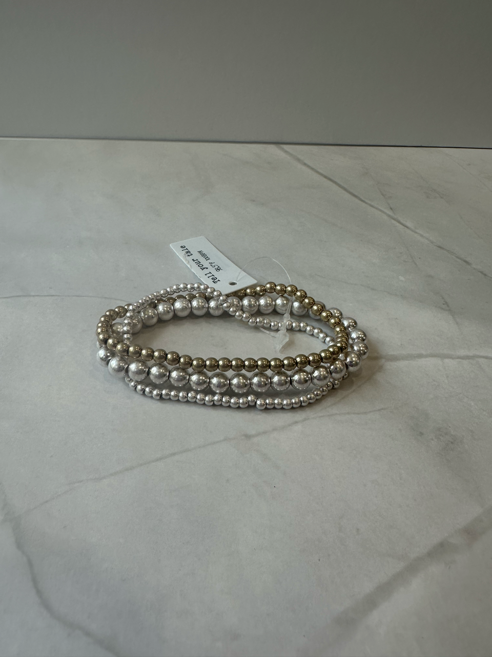 Gold and silver beads bracelet