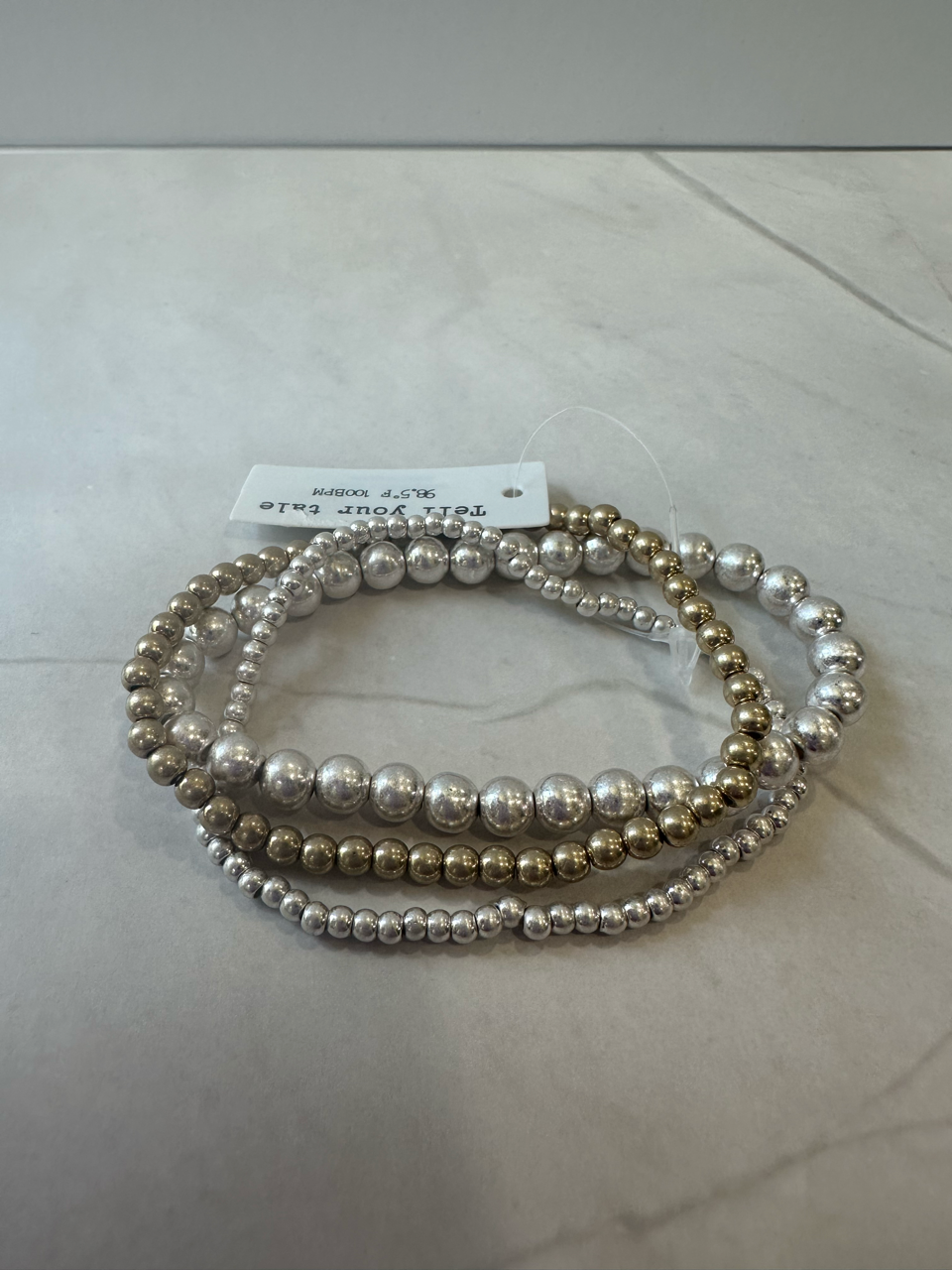 Gold and silver beads bracelet