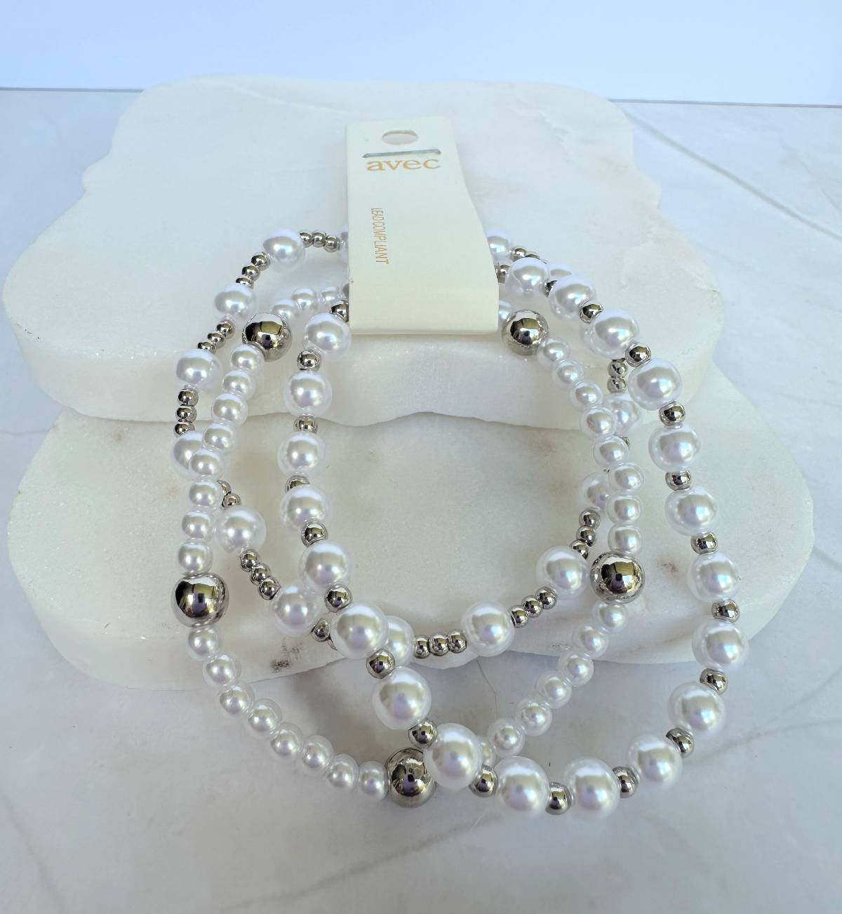 Pearls and beads bracelet set
