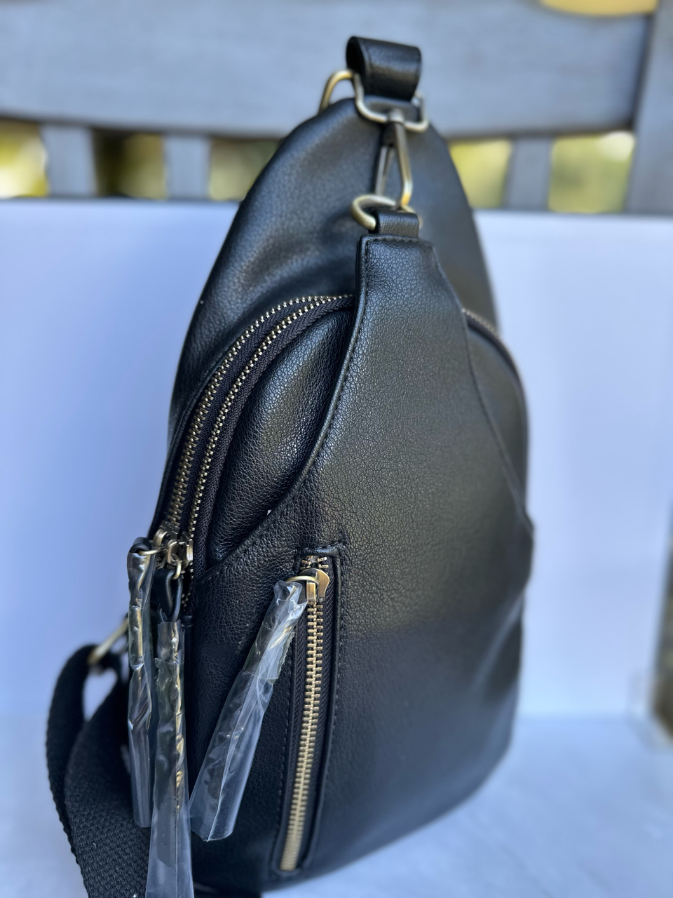 Jen & Co dual compartment vegan leather crossbody sling bag