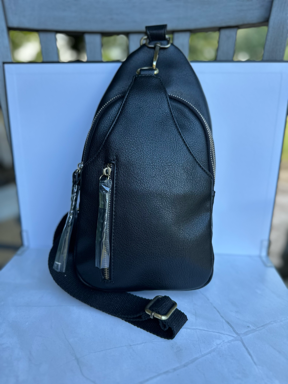 Jen & Co dual compartment vegan leather crossbody sling bag