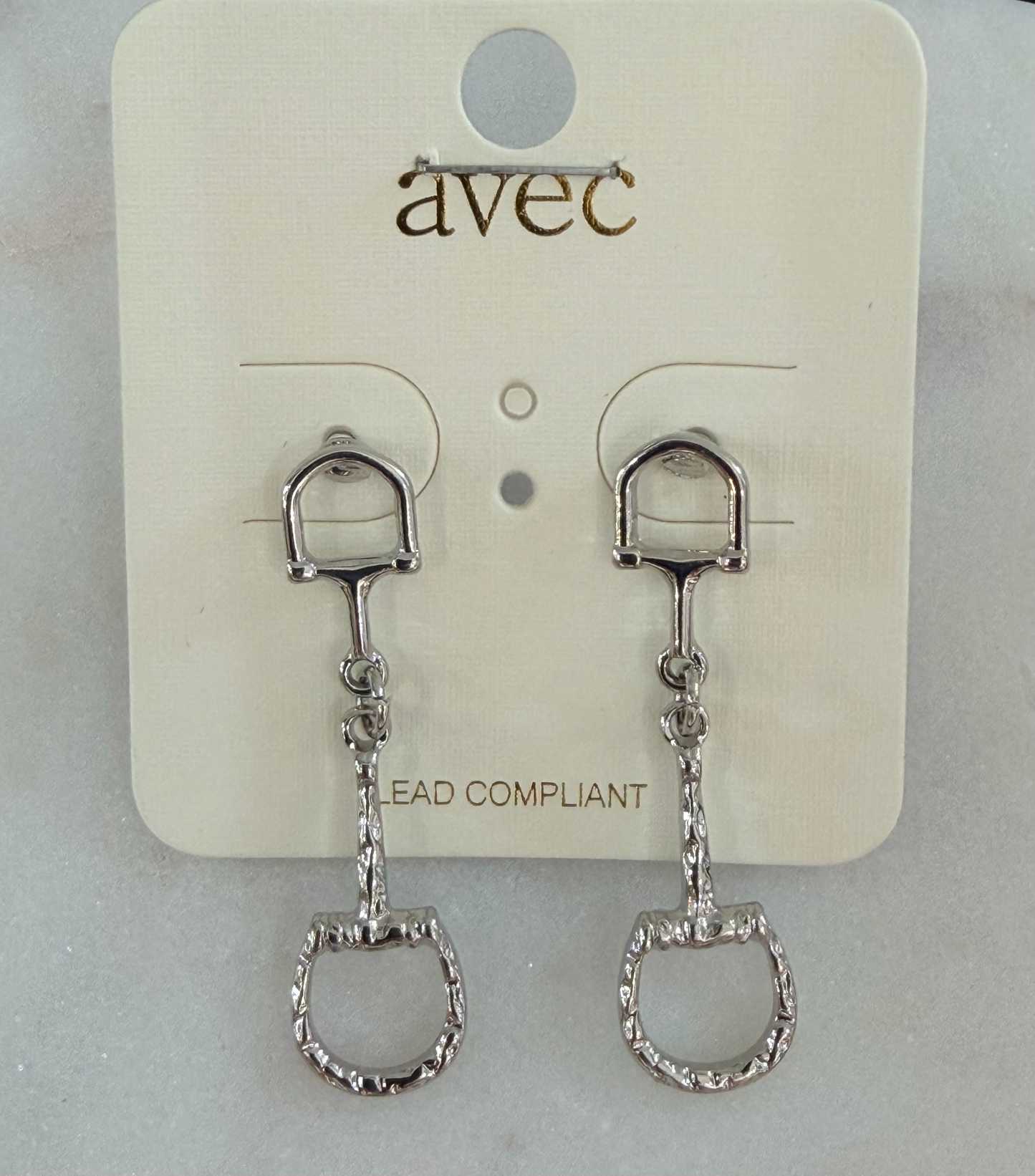 Silver horsebit earrings