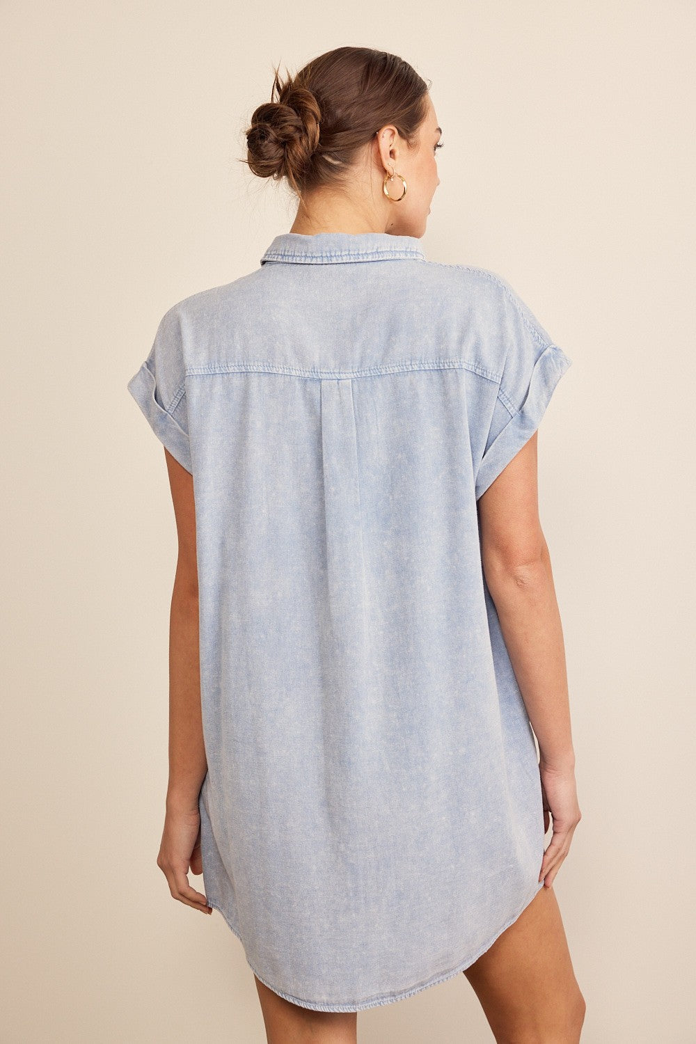 Acid washed button down dress Dress In February