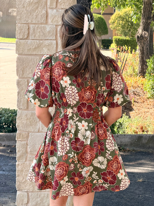 Floral dress with button up front