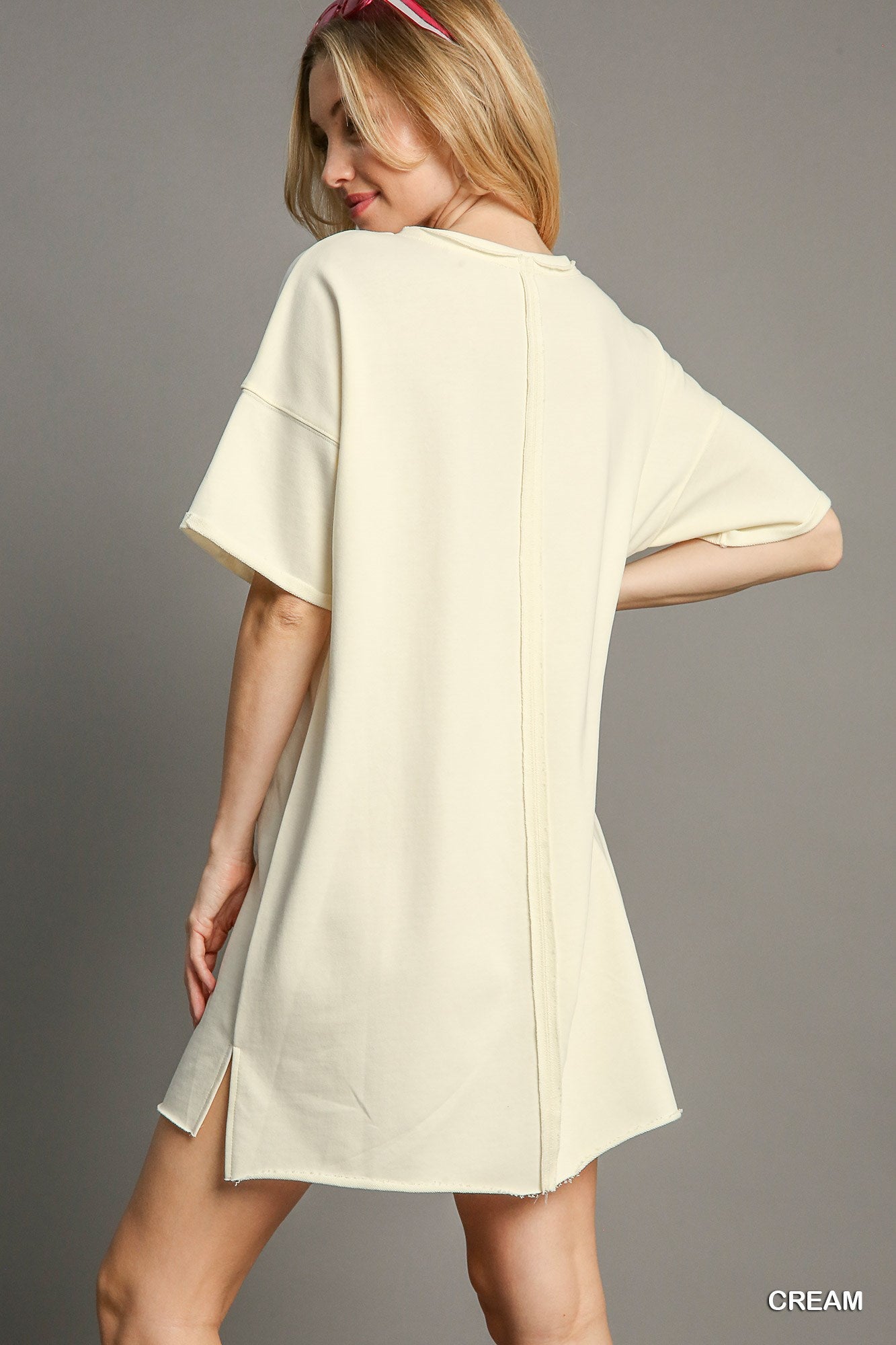 Touchdown no-lining sequins patch french terry mini dress Dress Umgee