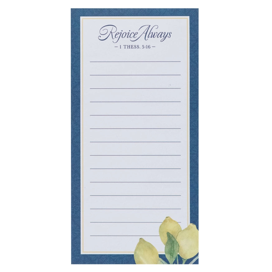 Magnetic Notepad W/Pen Rejoice Always 1 Thess. 5:16