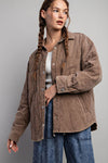 Button down long sleeve quilted jacket Jacket EE:Some