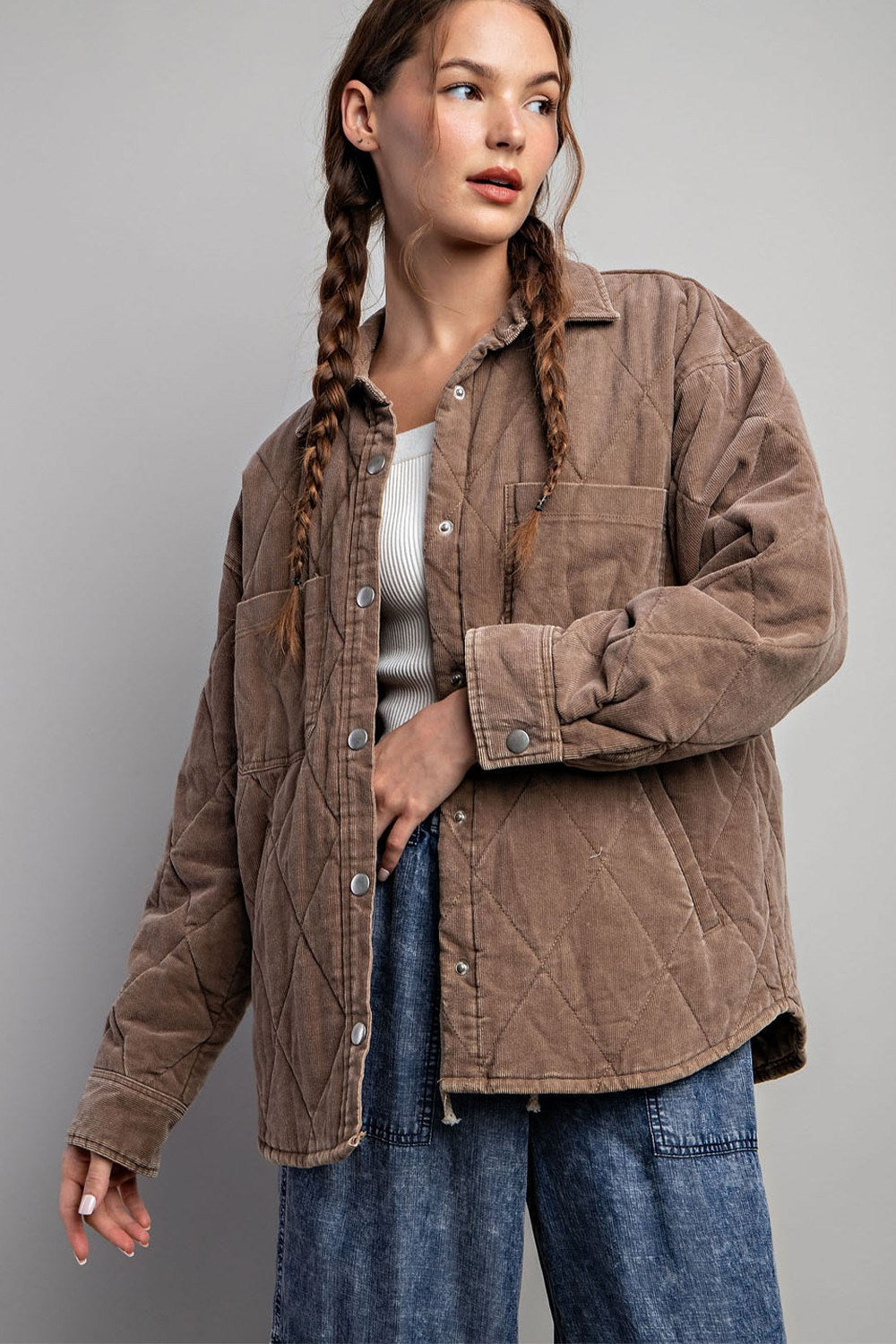 Button down long sleeve quilted jacket Jacket EE:Some