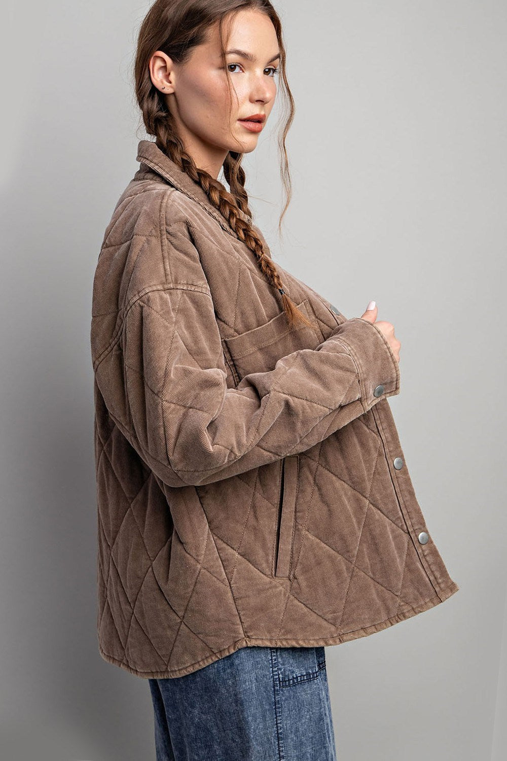Button down long sleeve quilted jacket Jacket EE:Some