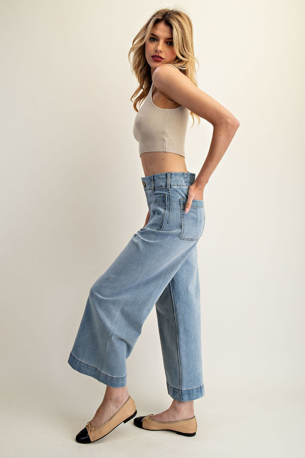 Straight Leg Denim Pants