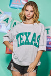 Crew neck letter printed Texas oversized pullover T-Shirt Oddi   