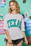 Crew neck letter printed Texas oversized pullover T-Shirt Oddi