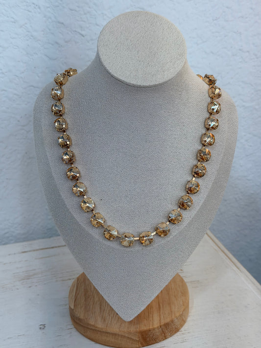 Medium gem 18k gold plated necklace - MULTIPLE COLORS