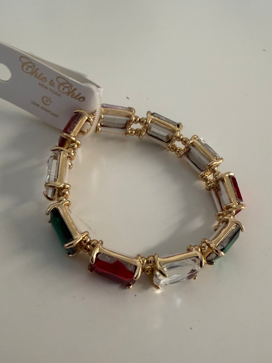 Christmas gem bracelet