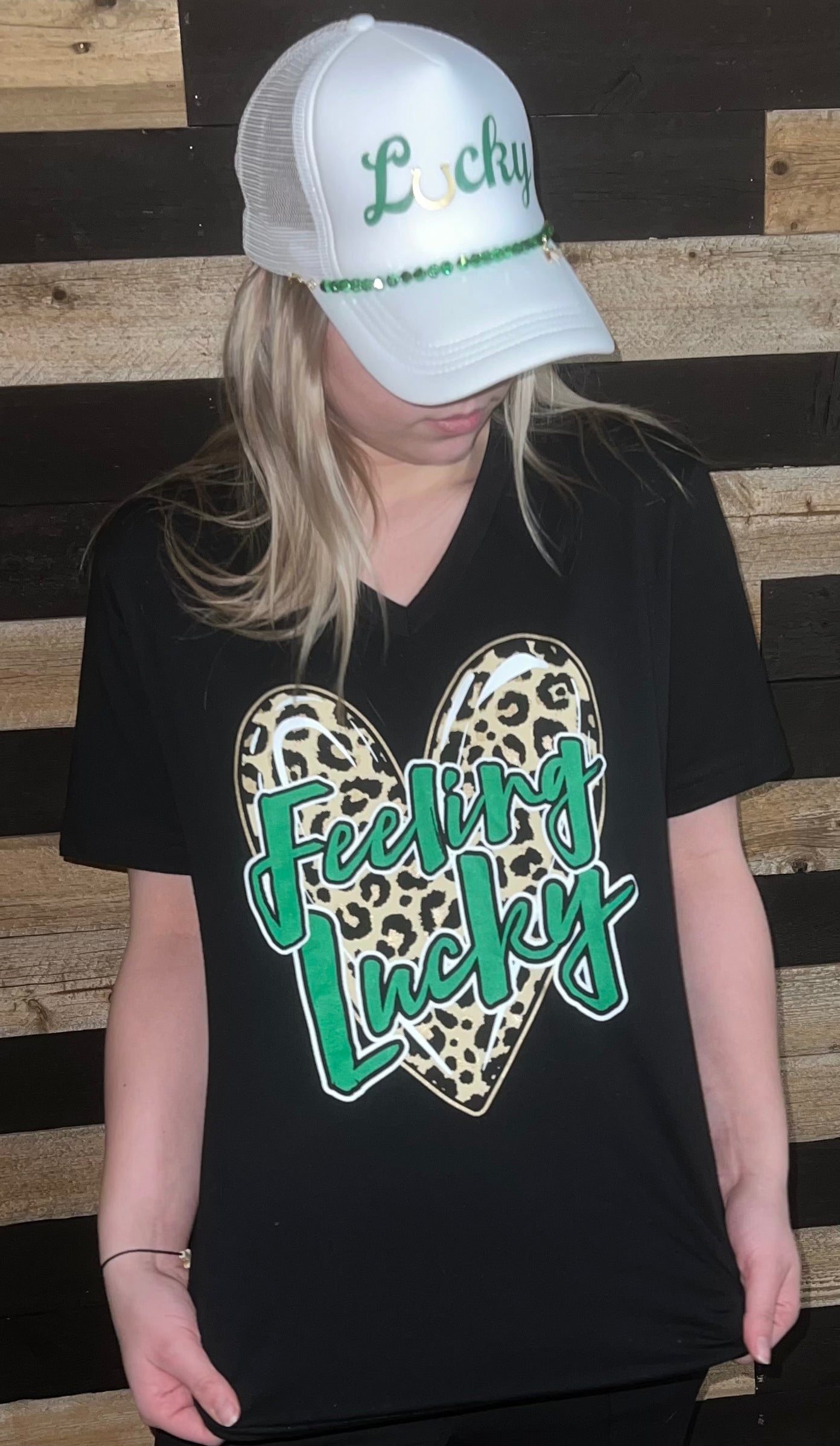 Feeling Lucky on Leopard Heart T-Shirt T-Shirt Spirit to a Tee   