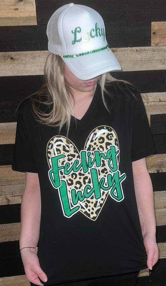 Feeling Lucky on Leopard Heart T-Shirt T-Shirt Spirit to a Tee