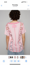 V-neck jersey with overlock stitch detail top