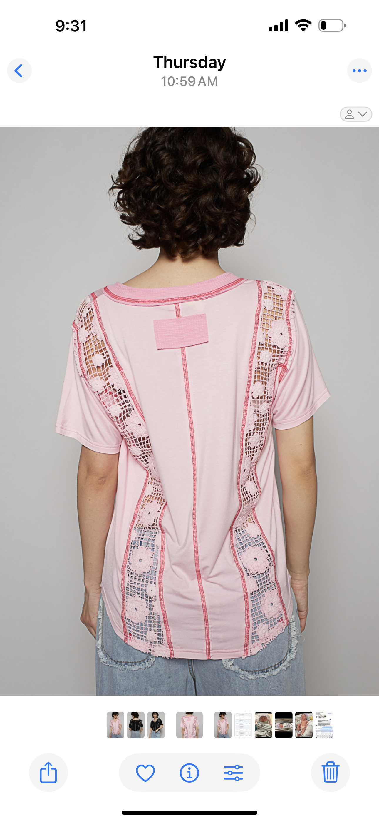 V-neck jersey with overlock stitch detail top