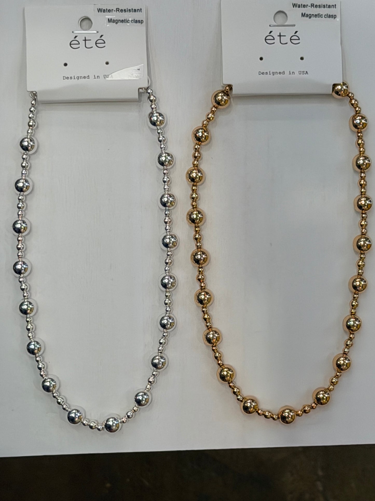Large and small beaded necklaces